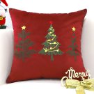 SOGA 2X 45cm Christmas Tree Trio Pillowcase (Red) SOGA 2X 45cm Christmas Tree Trio Pillowcase (Red)