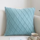 SOGA 2X 45cm Sky Blue Diamond Knit Pillowcase