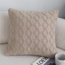 SOGA 2X 45cm Warm Beige Diamond Knit Pillowcase SOGA 2X 45cm Warm Beige Diamond Knit Pillowcase