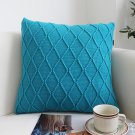 SOGA 2X 45cm Turquoise Diamond Knit Pillowcase