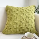 SOGA 2X 45cm Sage Green Cable Knit Pillow Cover