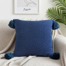 SOGA 2X 50cm Chunky Knit Pillowcase (Navy Blue)