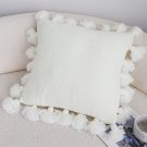 SOGA 2X 45cm Textured Pillowcase with Pom-Pom Trim (Pure White)
