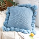 SOGA 2X 45cm Textured Pillowcase with Pom-Pom Trim (Sky Blue) SOGA 2X 45cm Textured Pillowcase with Pom-Pom Trim (Sky Blue)