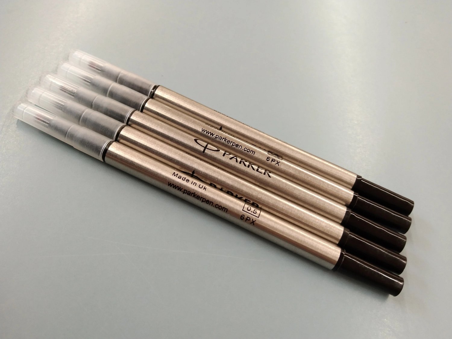 PARKER 5Pcs Replaceable Metal Pen Refills 0.5mm black color