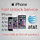 FACTORY UNLOCK SERVICE CODE AT&T ATT Apple iPhone 4 4s 5 5s 5c SE 6 6s 7 8 Plus