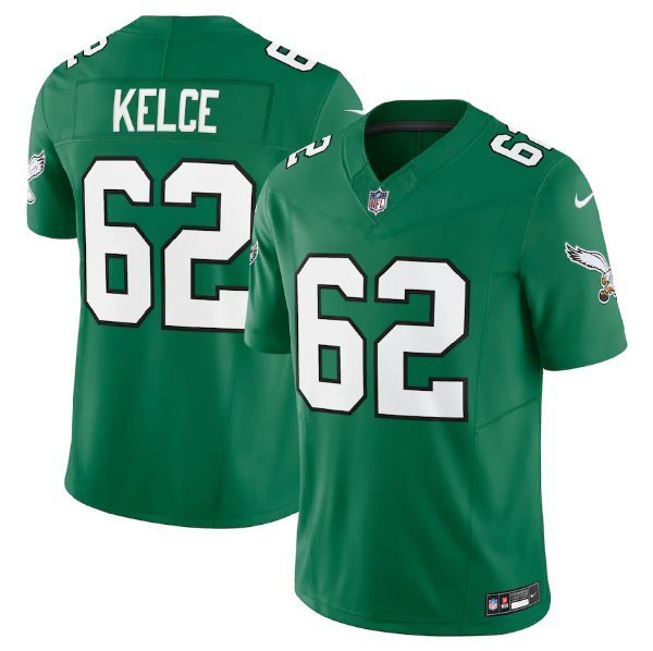 Jason Kelce Jersey #62 Philadelphia Eagles 2023 Alternate Color Rush ...