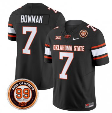 Alan Bowman Jersey 7 Oklahoma State Cowboys Leslie O neal Patch Vapor Football Black Stitched