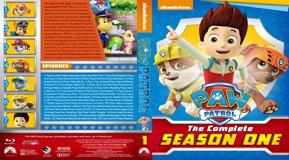 Paw Patrol Season 1 1080p Blu-ray ***2 Disc Set*** 26 Episodes