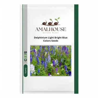 Delphinium Light Bright Blue Colors - 120 PCS Seeds