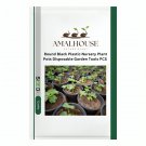 Round Black Plastic Nursery Plant Pots Disposable Garden Tools - 50 PCS