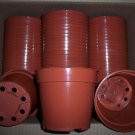 Top-Quality 4"" terracota standard plastic pot, new nursery cactus cacti flower pots 30 lot