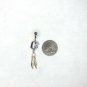 Premium 90's Vintage Silver Eagle Gemstone Dangle Belly button ring