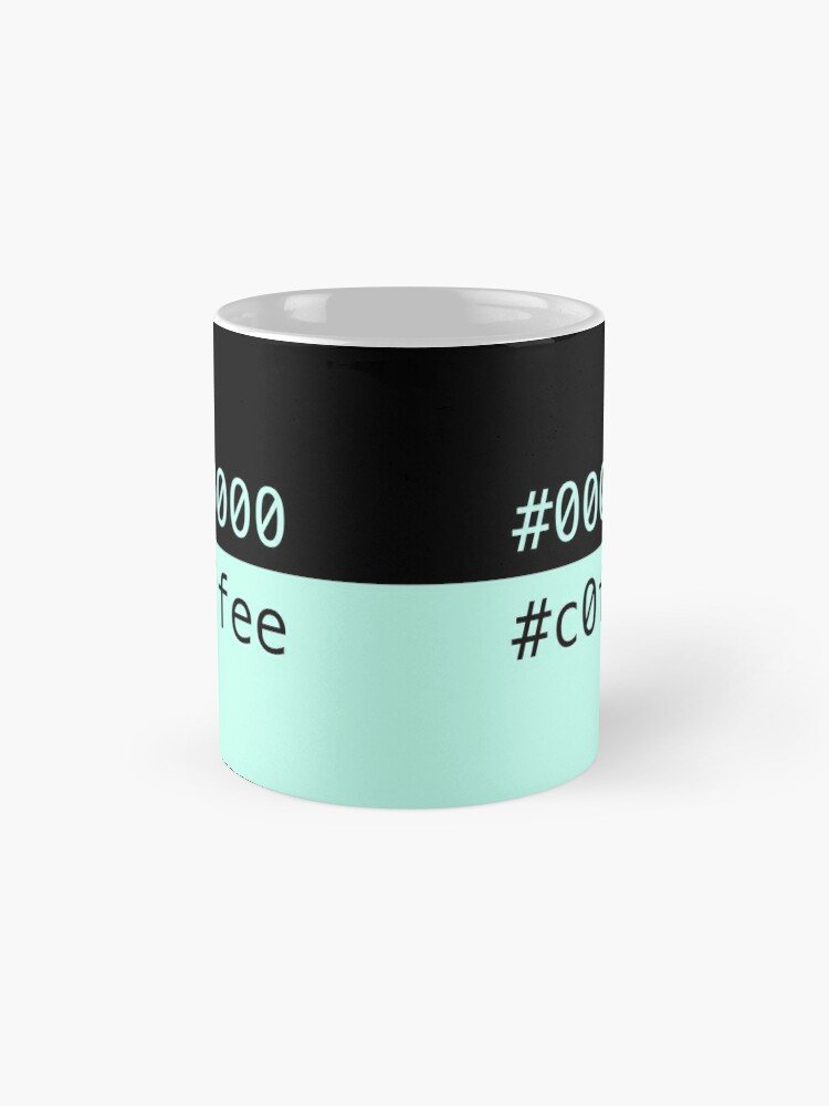 Black coffee css hex colors coffee mug