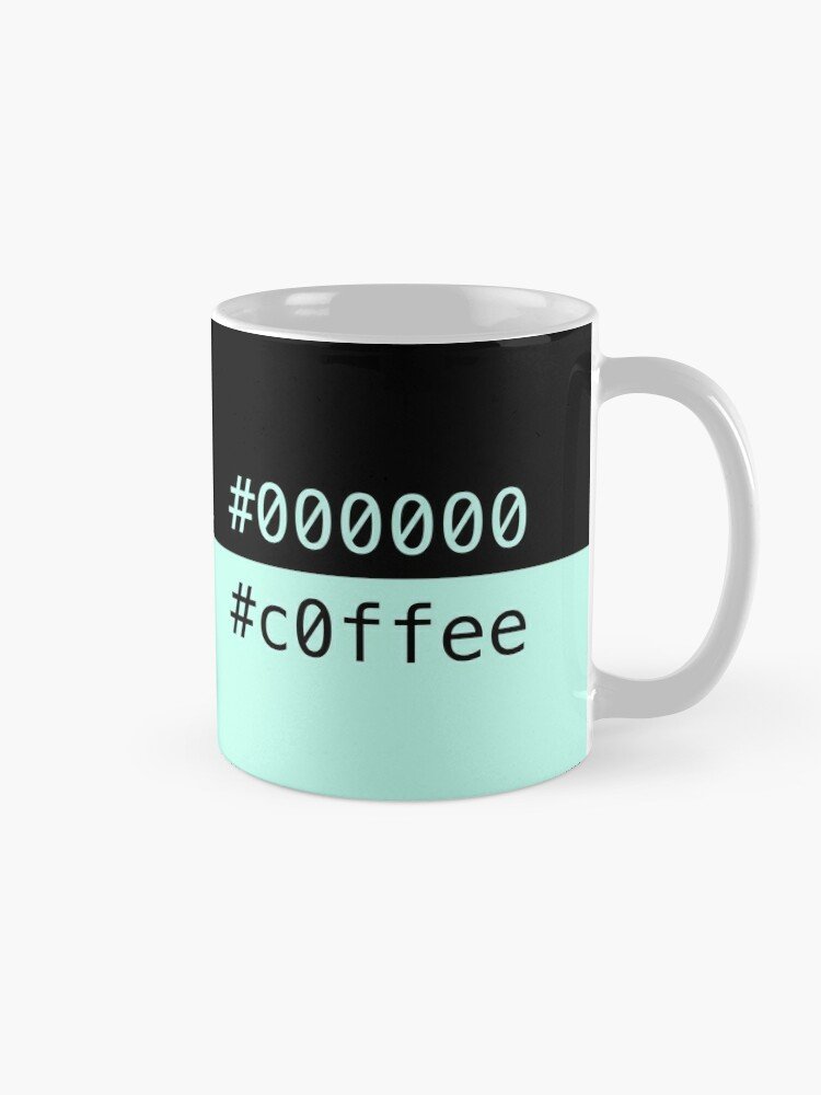 Black coffee css hex colors coffee mug