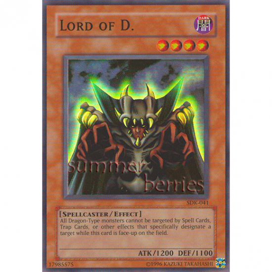 YuGiOh Card SDK-041 - Lord of D. [Promo Super Rare Holo]