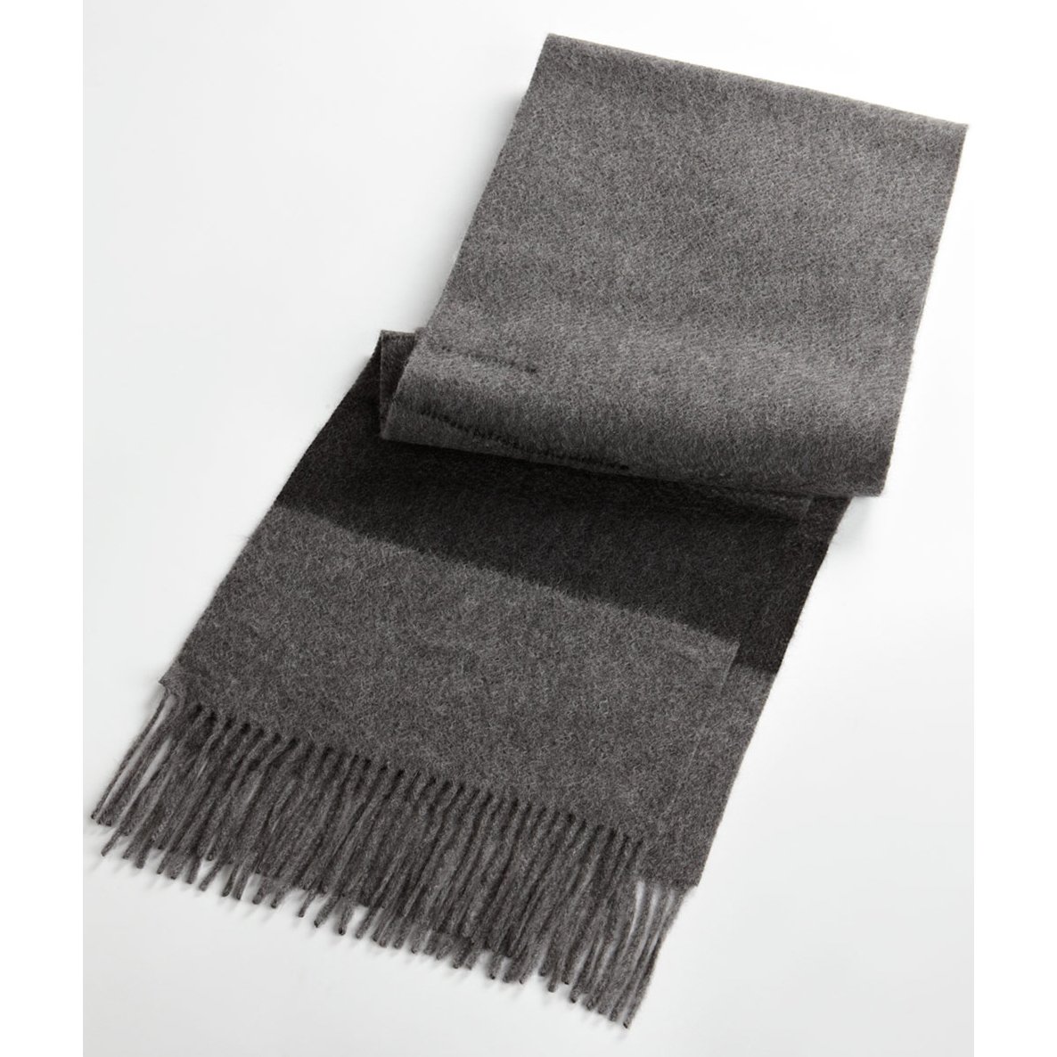 Hudson's Bay Company Collection Stripe Cashmere Scarf - Charcoal Grey