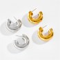 Gold Thick Puff Hoop Earrings Fashion Minimalist Hoops Creoles Plated Water Drop Large Big Chunky