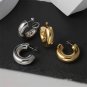 Gold Thick Puff Hoop Earrings Fashion Minimalist Hoops Creoles Plated Water Drop Large Big Chunky