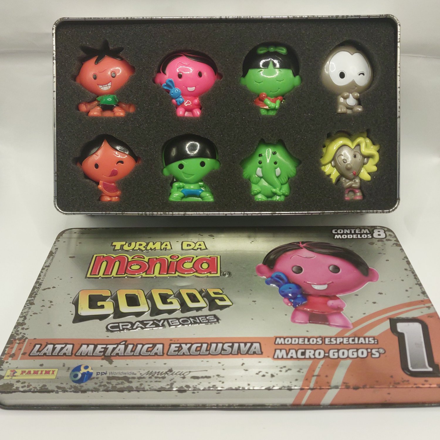 MACRO Tin Set with 08 Gogos Crazy bones 2" Monica&Acirc;&acute;s Gang / PPI Brazil (1)