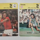 02 Tennis Cards Bjorn Borg / Billie Jean King Sports Caster 1977