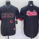 Cincinnati Reds Black Team Big Logo City Connect Cool Base Stitched Baseball Jersey