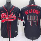 Cincinnati Reds #44 Elly De La Cruz Black Cool Base Stitched Baseball Jersey