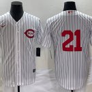 Cincinnati Reds #21 Hunter Greene White Field of Dreams Stitched Baseball Jersey