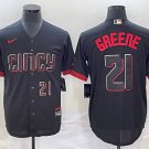 Cincinnati Reds #21 Hunter Greene City Connect Cool Base With Patch Stitched Baseball Jersey