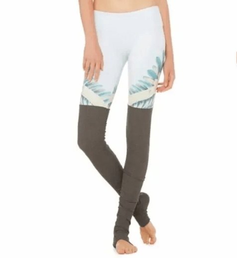 ALO Yoga Blue Gypset Goddess Activewear Leggings Ruche Athletic Gym Workout