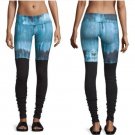 Alo Yoga Goddess Aqua Blue Ribbed High Waist Ruched Two Tone Legging