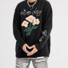 Three-Dimensional Flowers Sweater