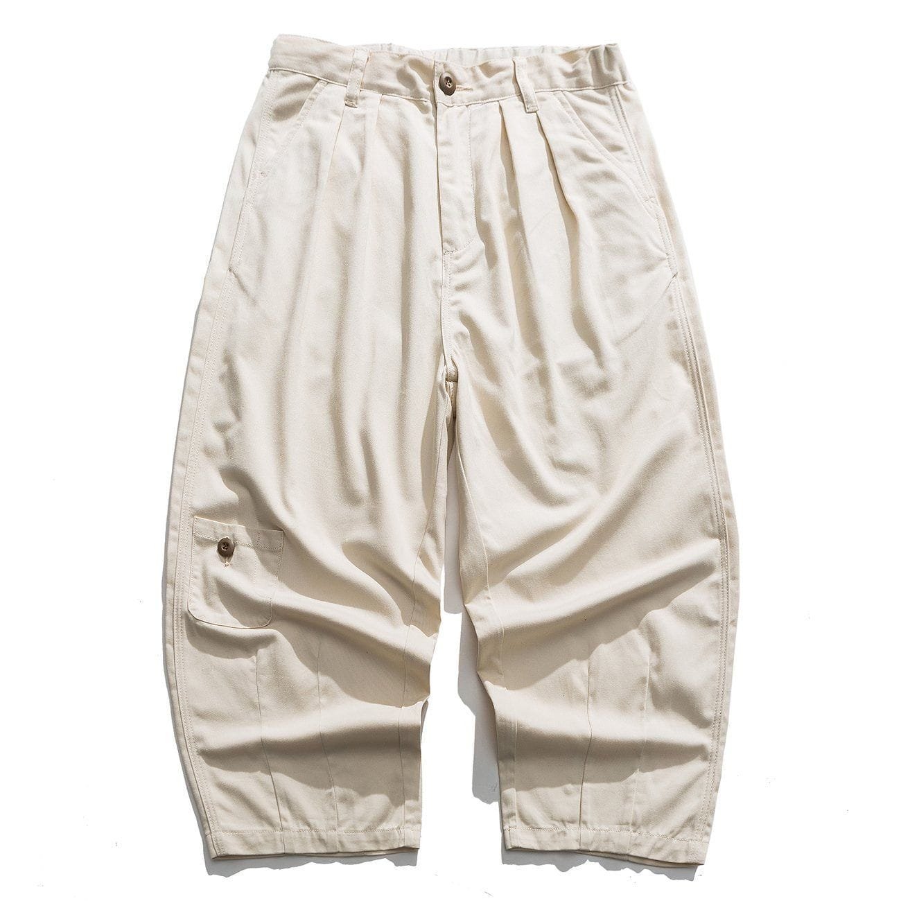 Twill Wide Leg Solid Pants