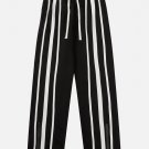Vertical Stripe Drawstring Sweatpants