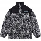 Stitching Bandana Print Puffer Jacket
