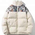 Stitching Shoe Print Winter Coat