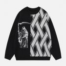 Stripe Patchwork Jacquard Sweater