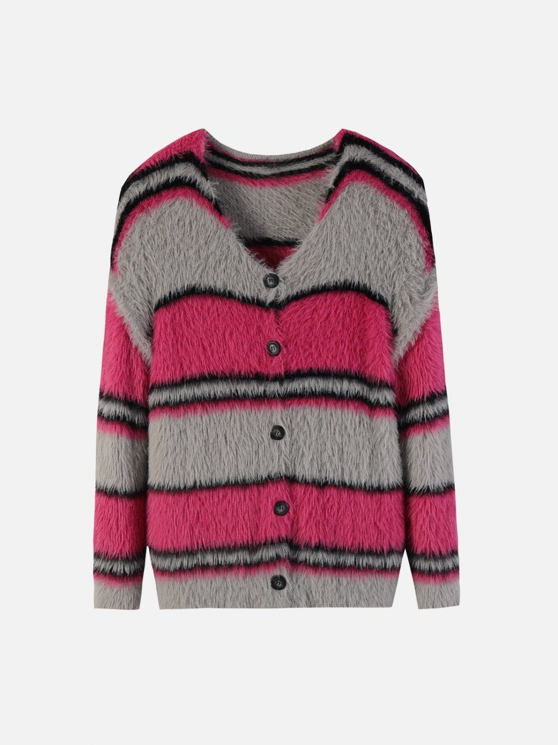 Striped Detachable Sleeve Cardigan
