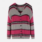 Striped Detachable Sleeve Cardigan