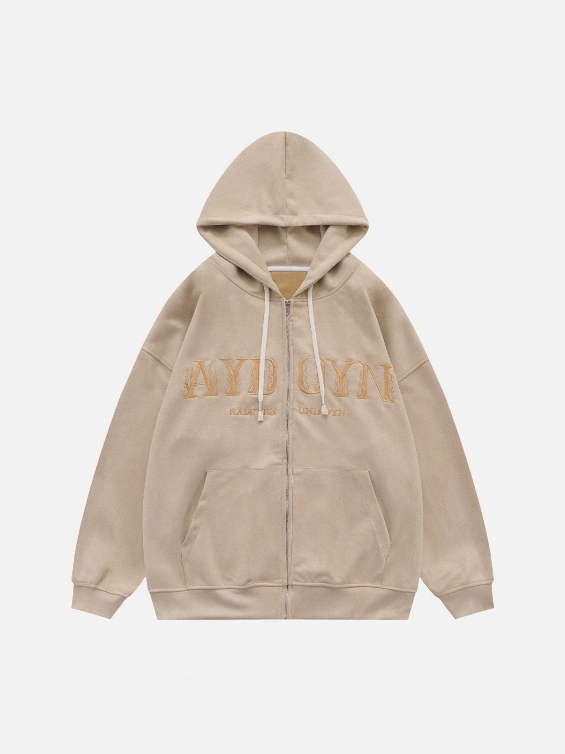 Suede Embroidered Letter Hoodie