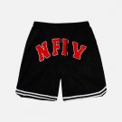 Suede NFIV Letters Print Shorts