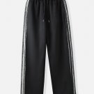 Suede Wool Knit Patchwork Pants