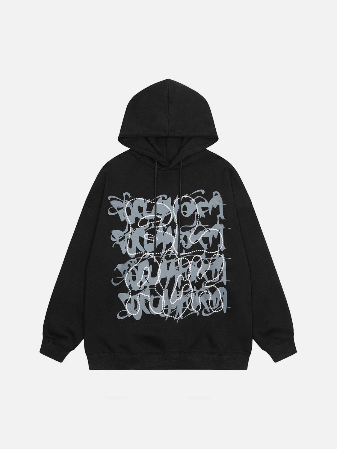 Overlapped Graffiti Letter Print Hoodie