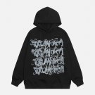 Overlapped Graffiti Letter Print Hoodie