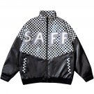 Splicing Checkerboard PU Winter Coat
