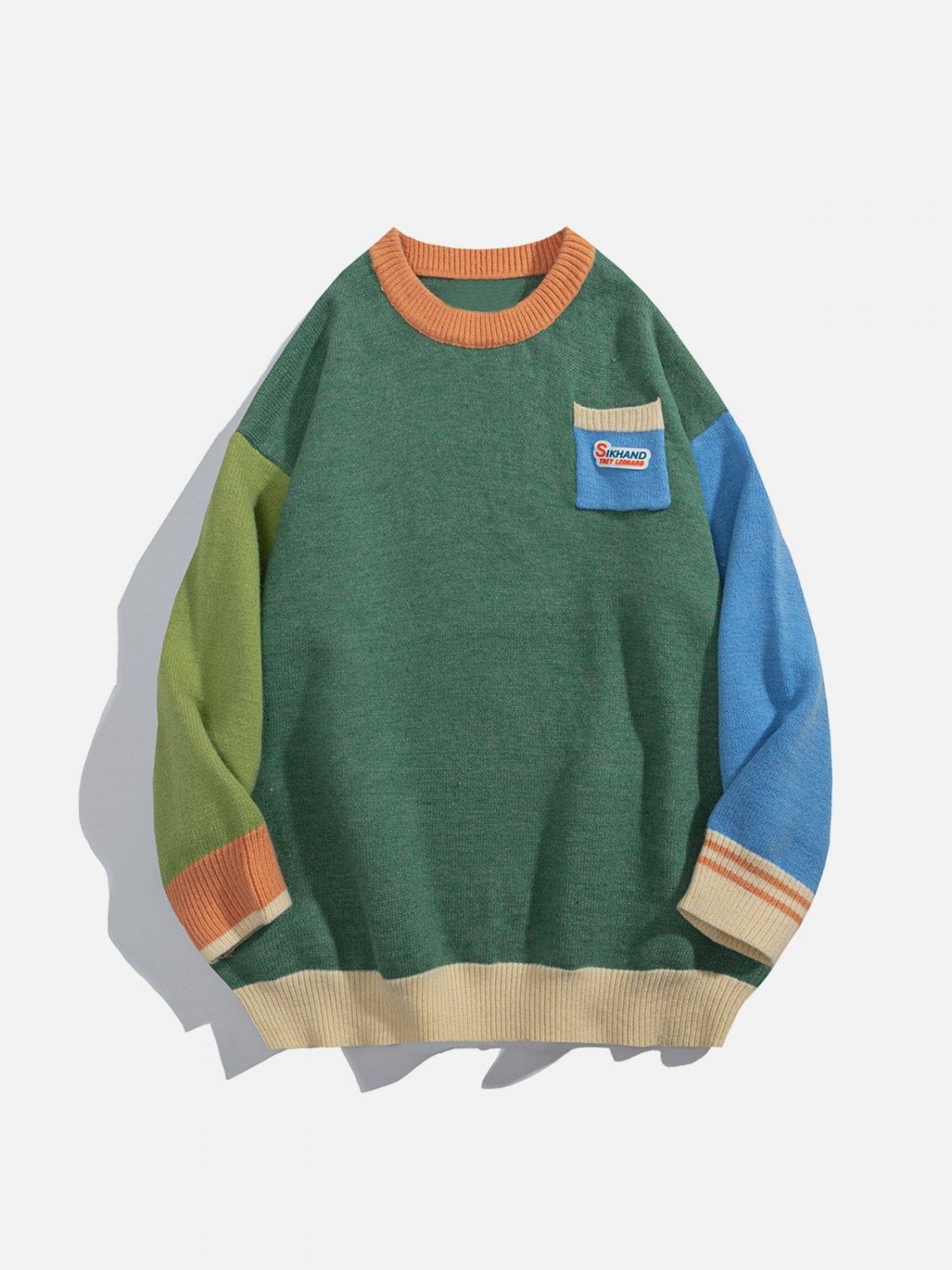 Splicing Contrast Sweater