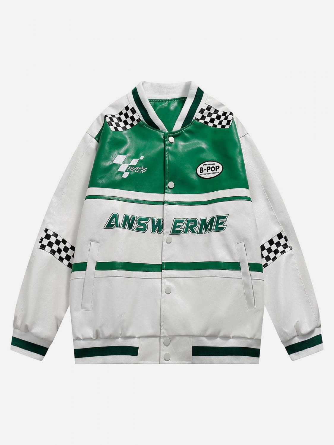 Splicing PU Jacket