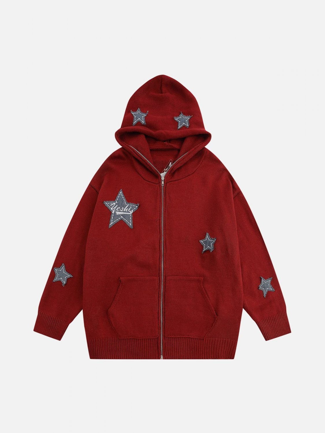 Star Embroidery Patchwork Hoodie
