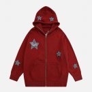 Star Embroidery Patchwork Hoodie