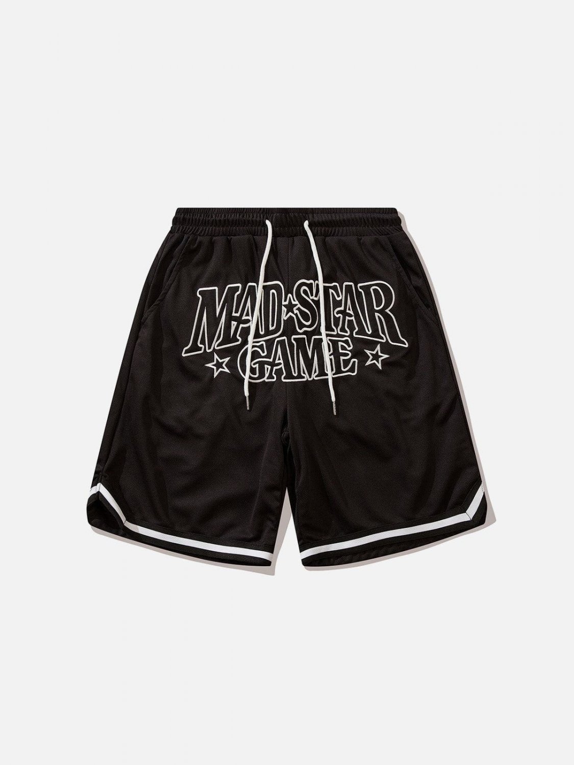 Star Letter Embroidered Stripes Shorts